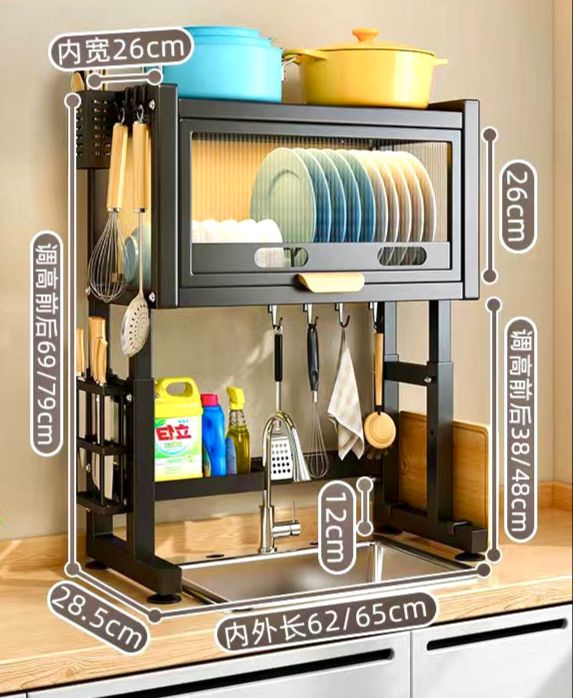 🍴 Porta Cubiertos y Escurridor de Platos 2 en 1 – Organización total en tu cocina