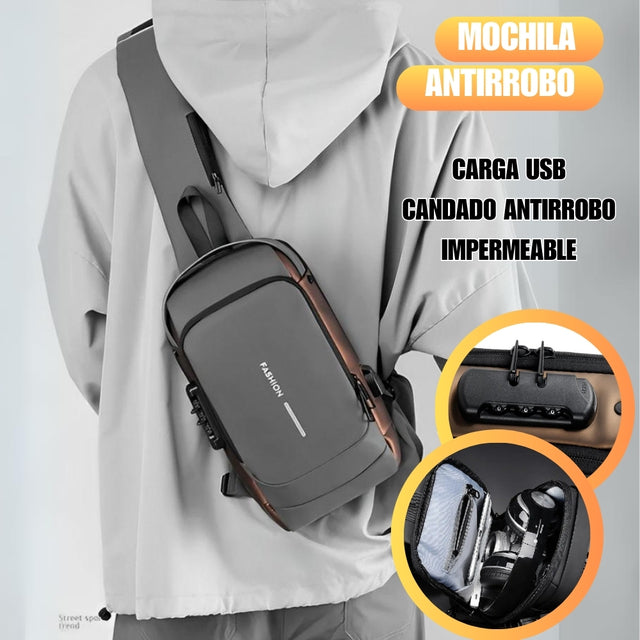 🎒 Mochila Antirrobo con Carga USB – Impermeable y Segura para tus Aventuras
