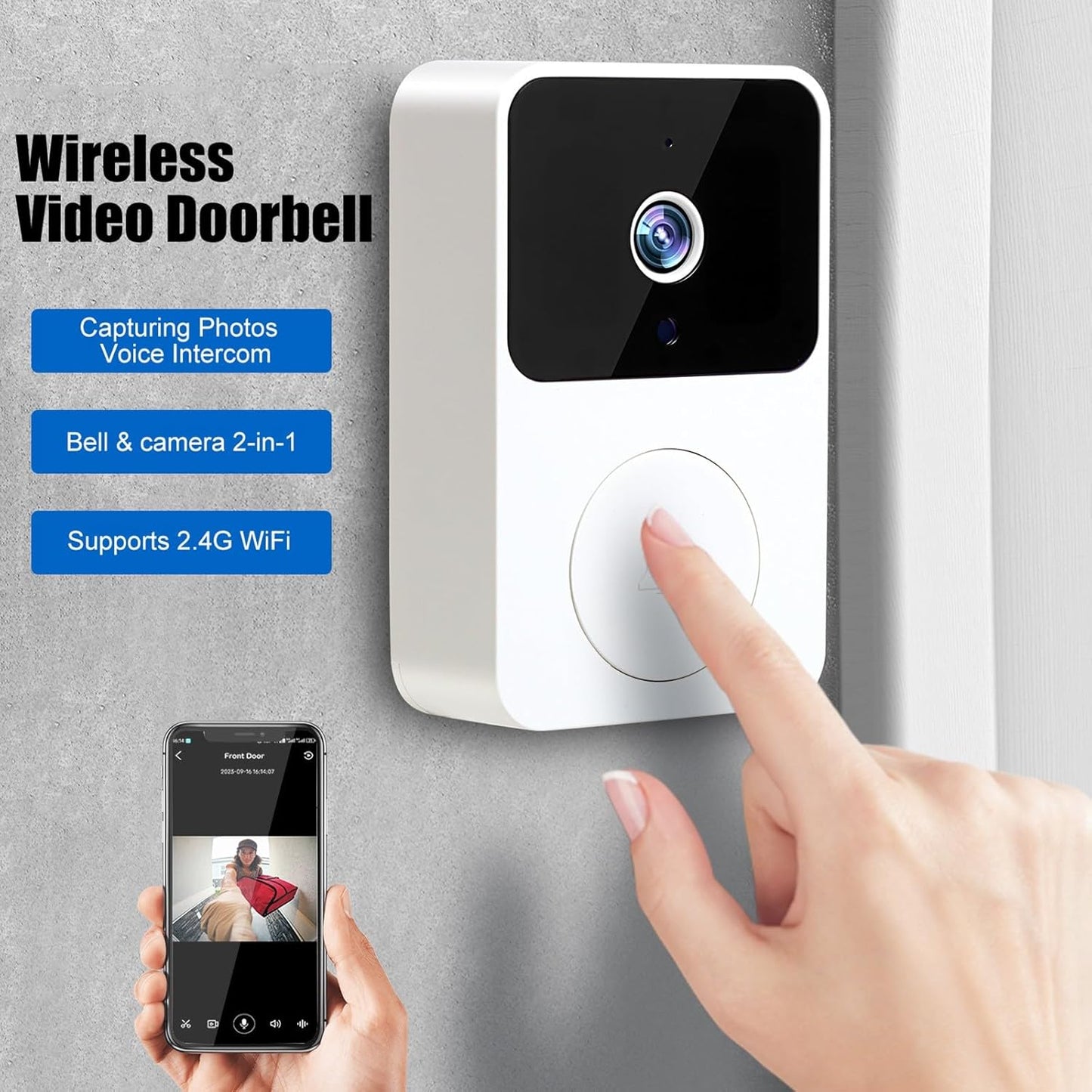 Timbre Inalámbrico Inteligente con Cámara HD y Wi-Fi – Seguridad y Comodidad para tu Hogar