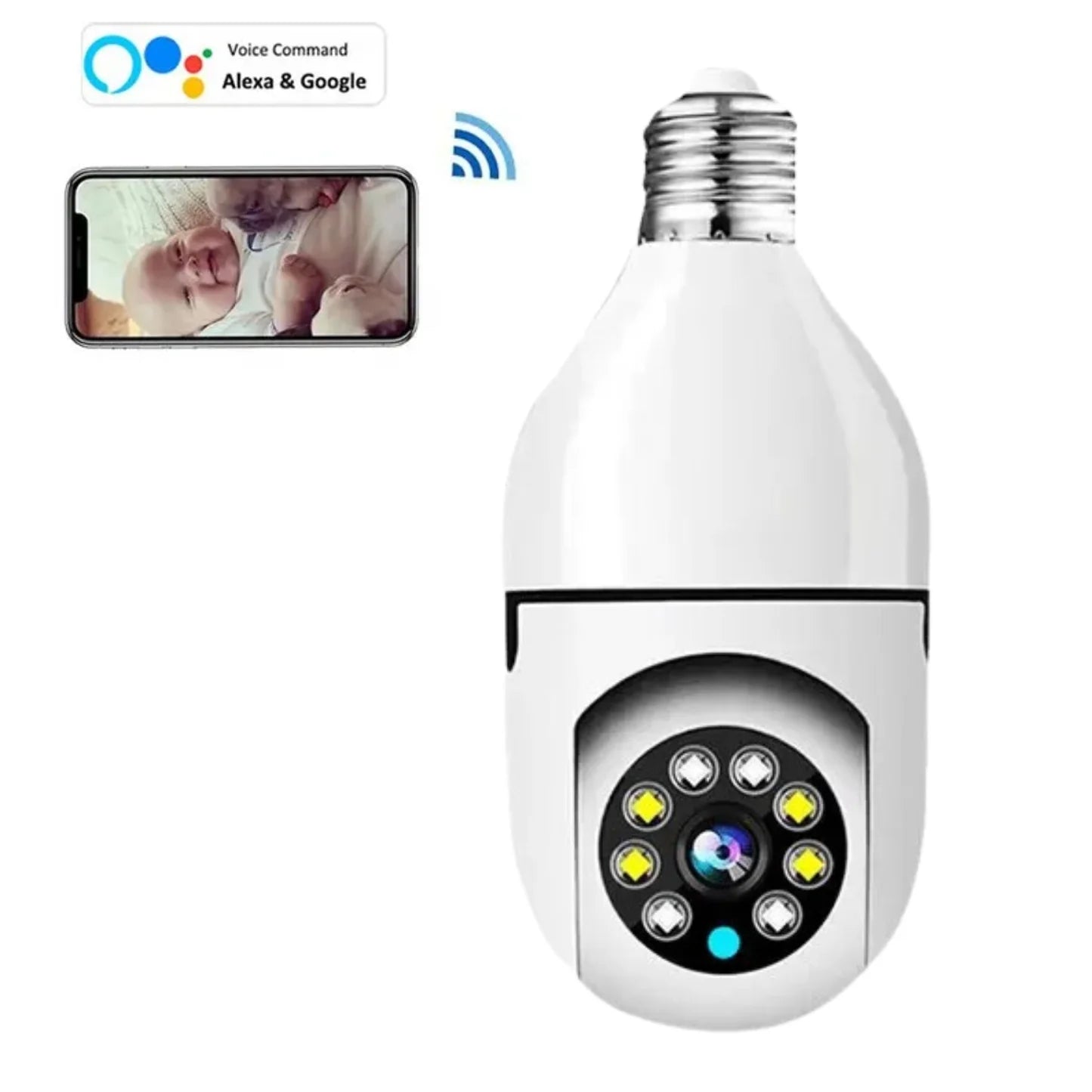 💡 Foco Cámara 360° Wi-Fi – Vigilancia total en un solo dispositivo