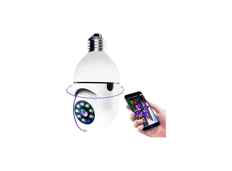💡 Foco Cámara 360° Wi-Fi – Vigilancia total en un solo dispositivo