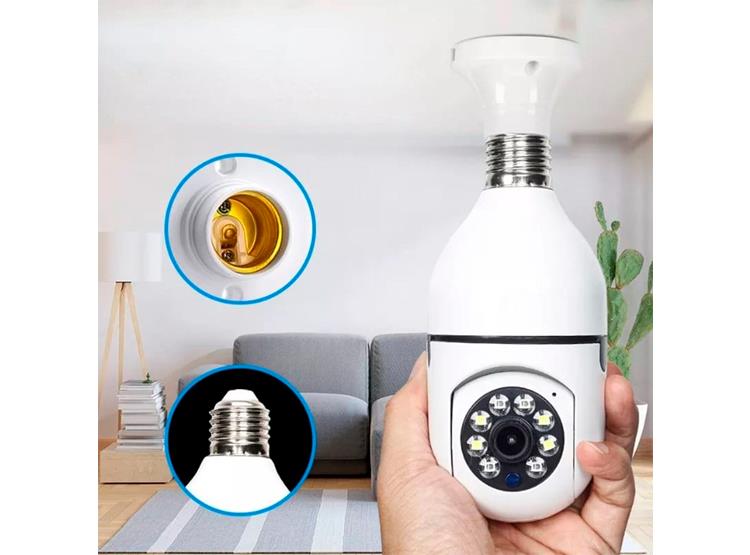 💡 Foco Cámara 360° Wi-Fi – Vigilancia total en un solo dispositivo
