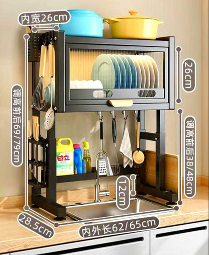 🍴 Porta Cubiertos y Escurridor de Platos 2 en 1 – Organización total en tu cocina