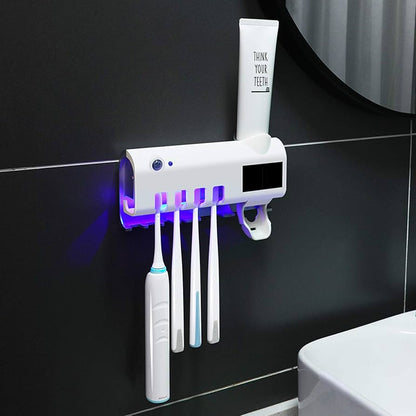✨ Esterilizador UV + Porta Cepillo de Dientes + Dispensador de Pasta – Higiene y Organización en tu Baño