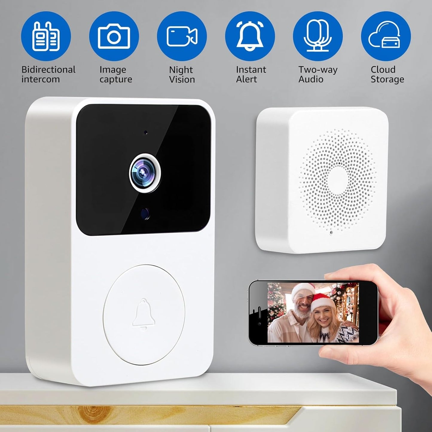Timbre Inalámbrico Inteligente con Cámara HD y Wi-Fi – Seguridad y Comodidad para tu Hogar