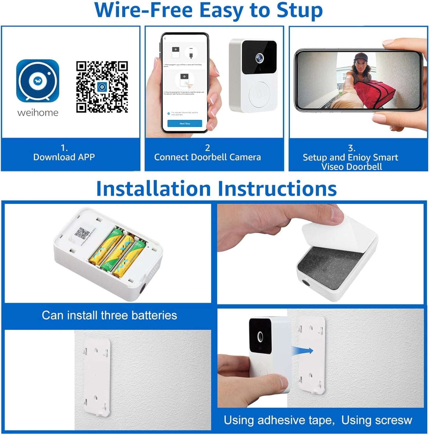 Timbre Inalámbrico Inteligente con Cámara HD y Wi-Fi – Seguridad y Comodidad para tu Hogar