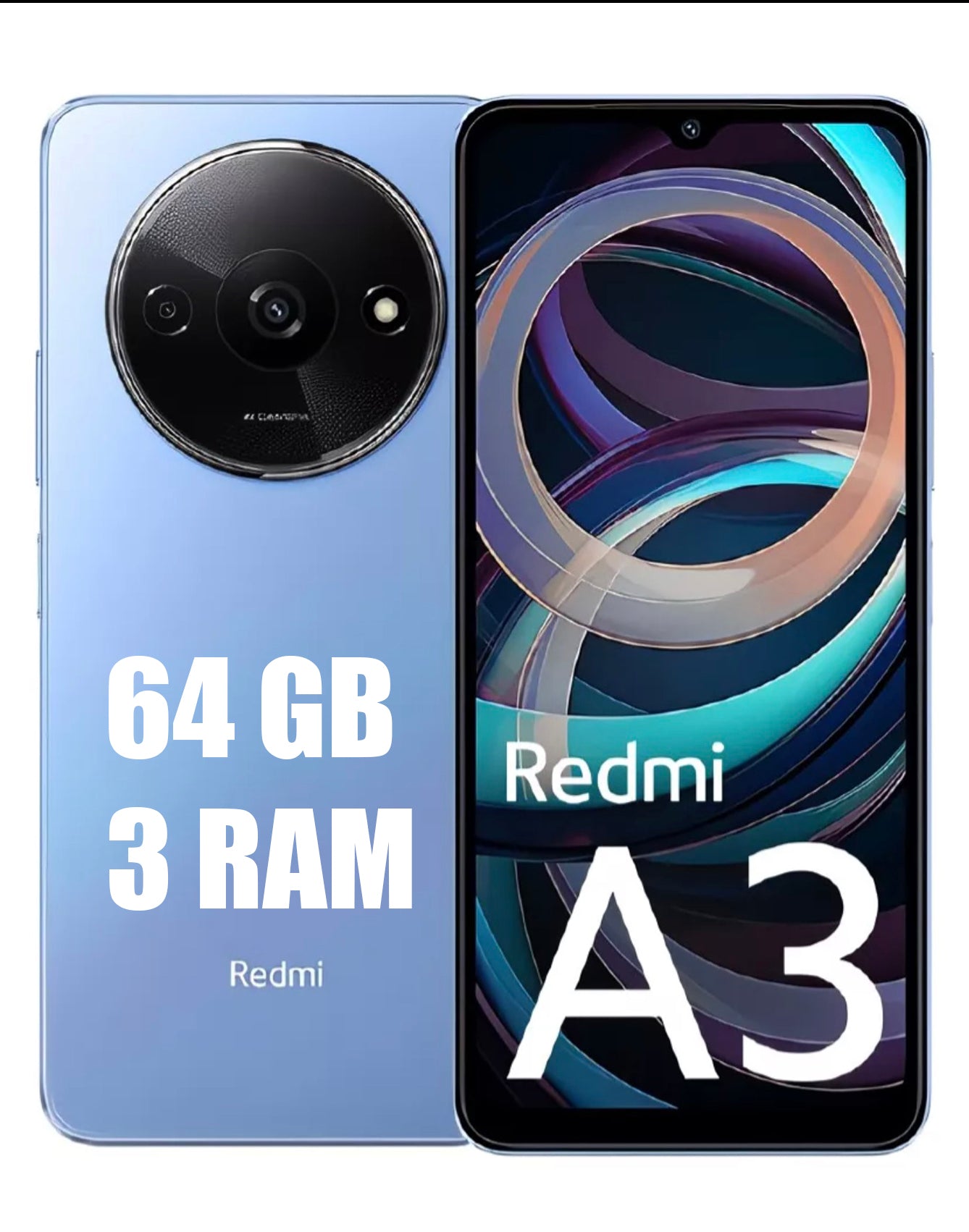📱 Xiaomi Redmi A3 (6.71" – 64GB, 3GB RAM) — Grande en pantalla, ligero en precio