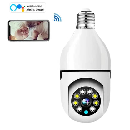 💡 Foco Cámara 360° Wi-Fi – Vigilancia total en un solo dispositivo