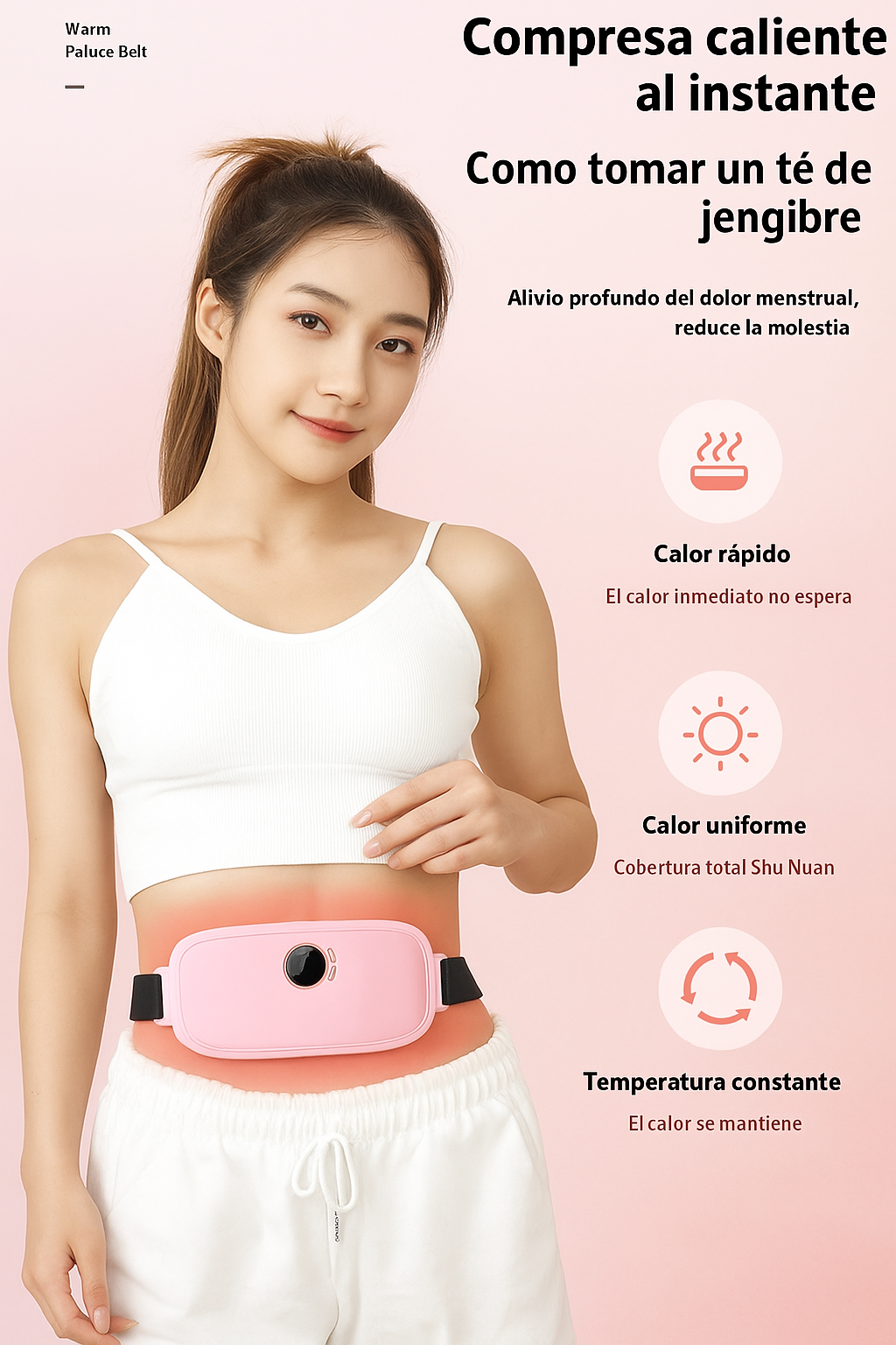 Faja Térmica Menstrual Recargable – Alivio Inmediato y Portátil
