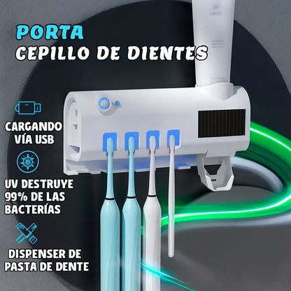 ✨ Esterilizador UV + Porta Cepillo de Dientes + Dispensador de Pasta – Higiene y Organización en tu Baño