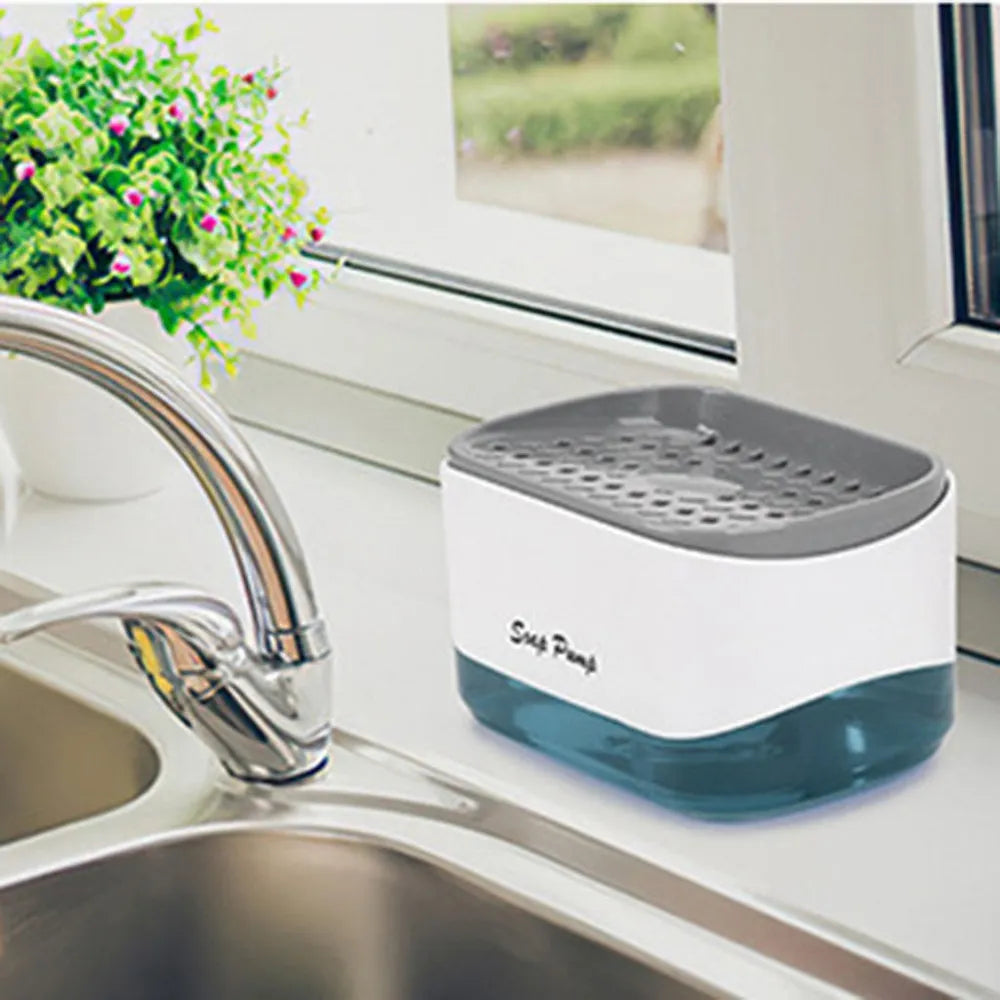 🧼 Dispensador de Jabón con Portaesponjas – Práctico y 2 en 1