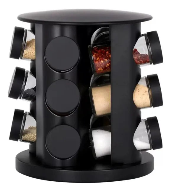 🌿 Porta Especiero con 9 Frascos de Vidrio – Organización y estilo en tu cocina