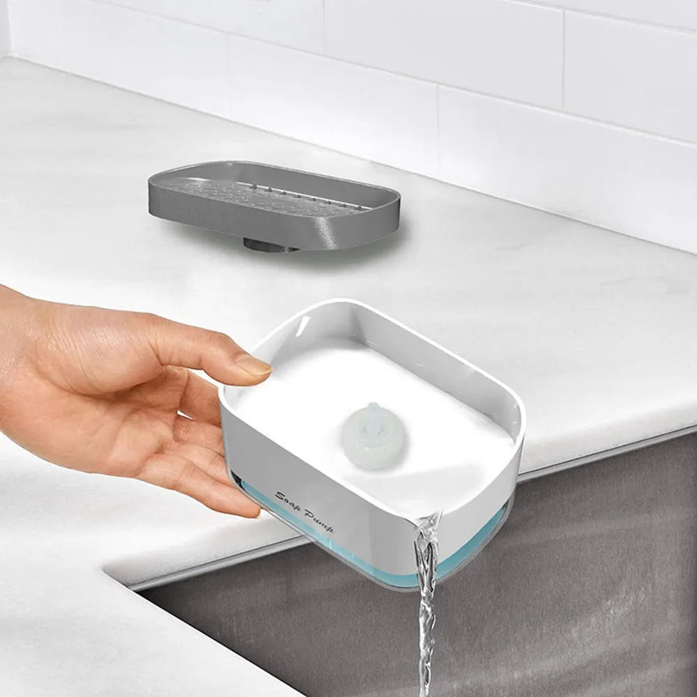 🧼 Dispensador de Jabón con Portaesponjas – Práctico y 2 en 1