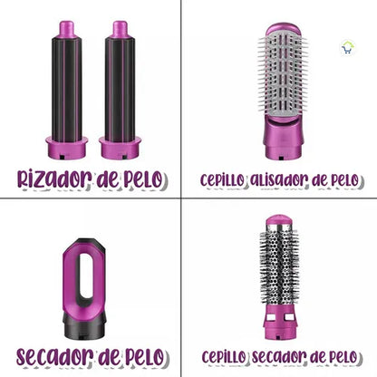 “Secador de Pelo 5 en 1 Multifuncional | Alisador, Rizador y Cepillo Profesional”