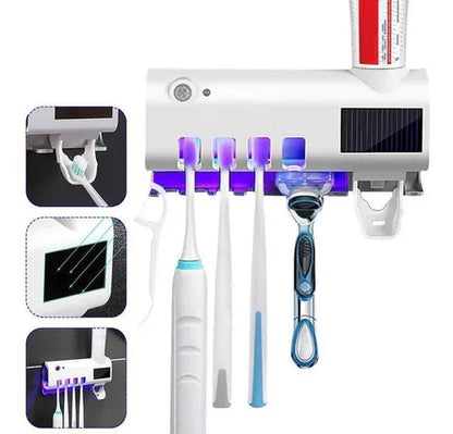 ✨ Esterilizador UV + Porta Cepillo de Dientes + Dispensador de Pasta – Higiene y Organización en tu Baño