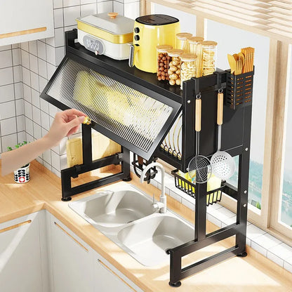 🍴 Porta Cubiertos y Escurridor de Platos 2 en 1 – Organización total en tu cocina
