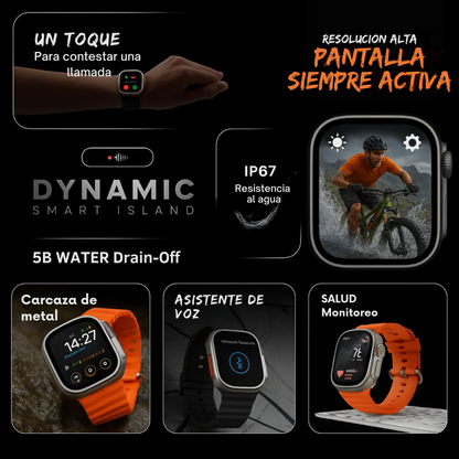 Smartwatch 2.2" Ultra – Notificaciones, música y cámara