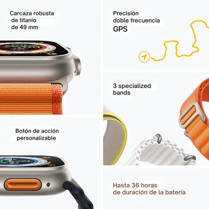 Smartwatch 2.2" Ultra – Notificaciones, música y cámara