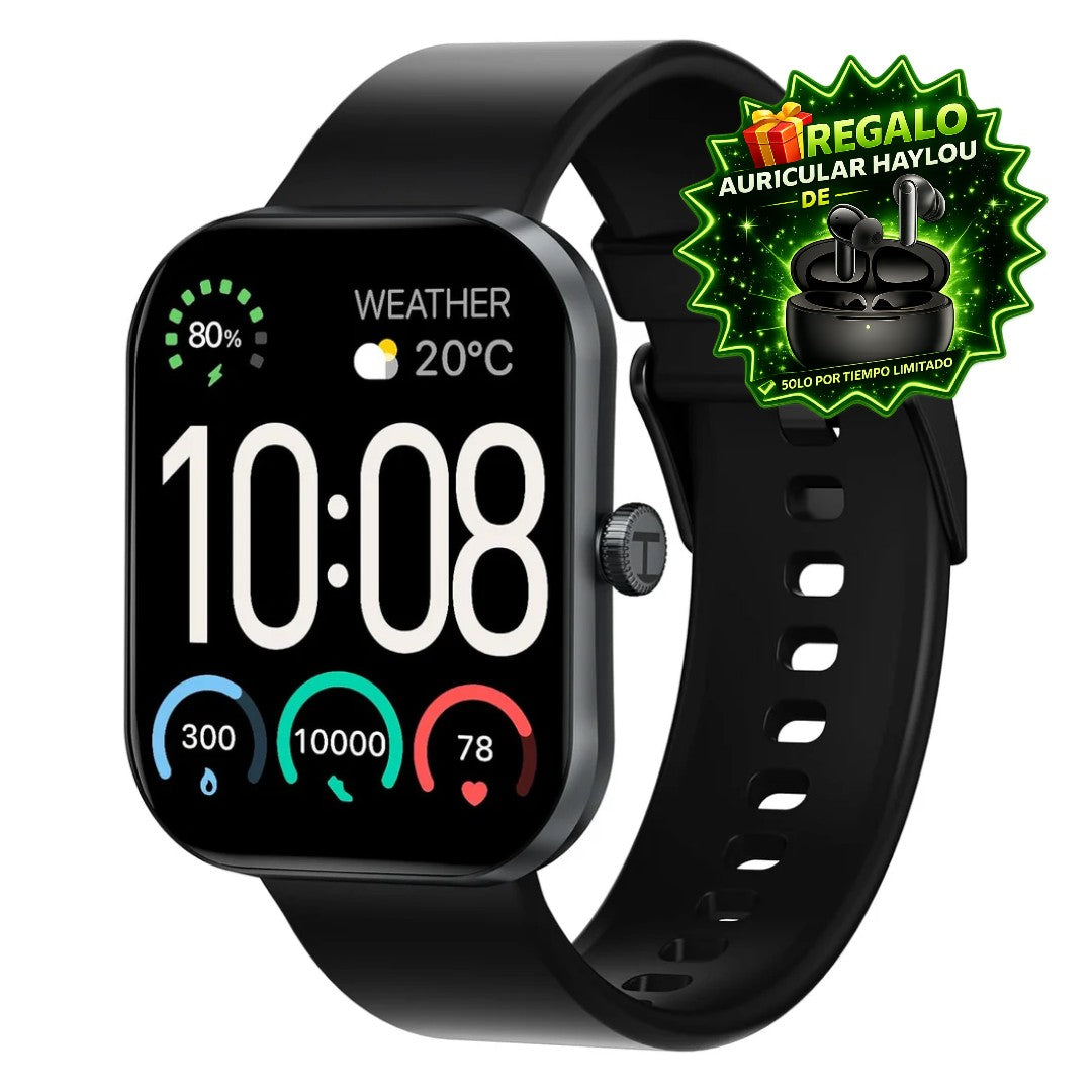 🔥 Smartwatch Haylou S6 📞 Responde llamadas desde tu muñeca 💧 Resistente al agua IP68 🏃 127 modos deportivos 🔋 Hasta 7 días de batería