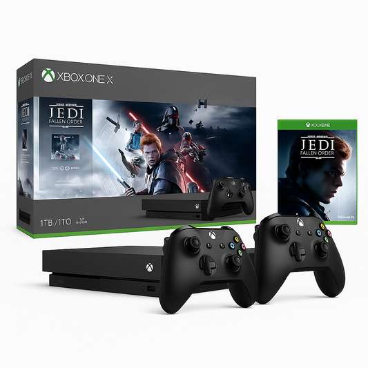 🎮 Consola Microsoft Xbox One X 1TB · 4K Ultra HD + 2 Controles inalámbricos