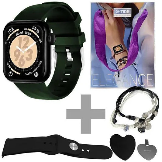 G-Tide Elegance — Salud (HR/SpO₂), Deportes, Da Fit + Pulsera